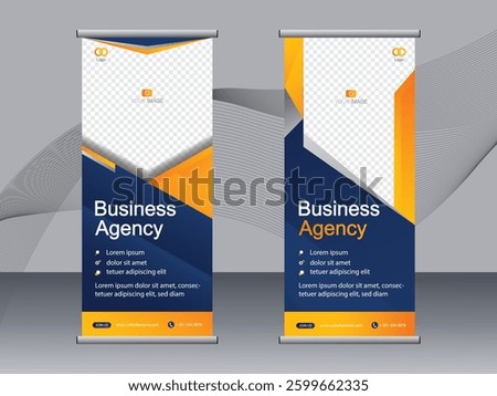 Business banner roll up set, standee banner template, Modern banner design.