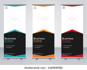 Business banner roll up set,standee banner template,Modern banner.