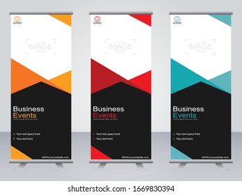 Business banner roll up set,standee banner template,Modern banner.