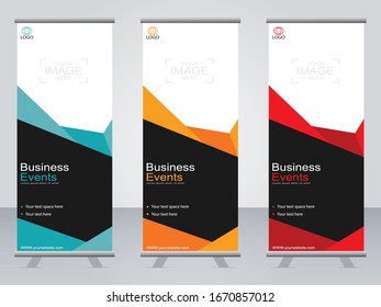 Business banner roll up set,standee banner template,Modern banner.