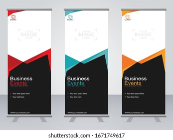 Business banner roll up set,standee banner template,Modern banner.