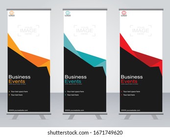 Business banner roll up set,standee banner template,Modern banner.