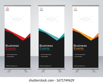 Business banner roll up set,standee banner template,Modern banner.