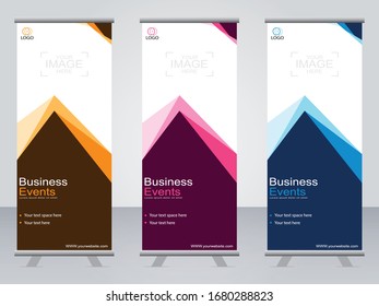 Business banner roll up set,standee banner template,Modern banner.