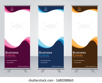 Business banner roll up set,standee banner template,Modern banner.
