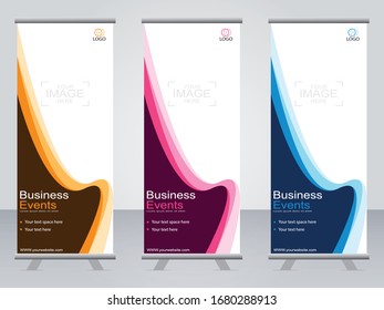 Business banner roll up set,standee banner template,Modern banner.