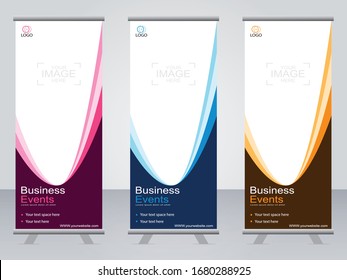 Business banner roll up set,standee banner template,Modern banner.