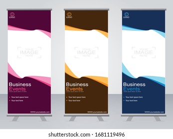 Business banner roll up set,standee banner template,Modern banner.