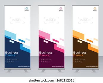 Business Banner Roll Up Set,standee Banner Template,Modern Banner.