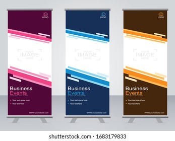 Business banner roll up set,standee banner template,Modern banner.