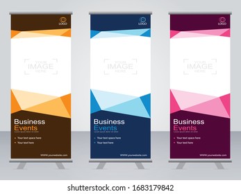 Business banner roll up set,standee banner template,Modern banner.