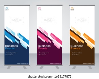 Business Banner Roll Up Set,Standbanner-Vorlage,Modernes Banner.