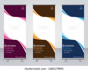 Business Banner Roll Up Set,Standbanner-Vorlage,Modernes Banner.
