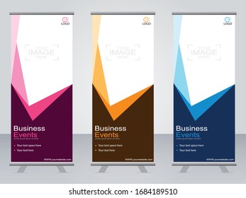 Business banner roll up set,standee banner template,Modern banner.