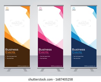 Business banner roll up set,standee banner template,Modern banner.