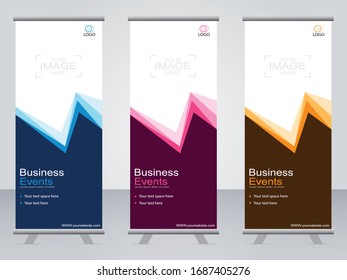 Business banner roll up set,standee banner template,Modern banner.