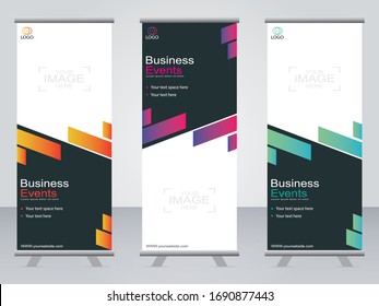 Business banner roll up set,standee banner template,Modern banner.