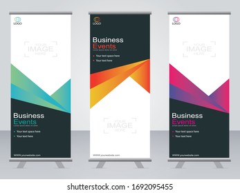 Business banner roll up set,standee banner template,Modern banner.