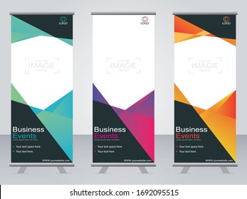Business banner roll up set,standee banner template,Modern banner.