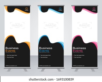 Business banner roll up set,standee banner template,Modern banner.