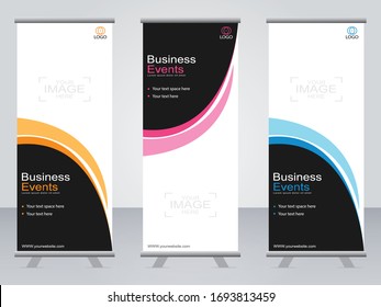 Business banner roll up set,standee banner template,Modern banner.