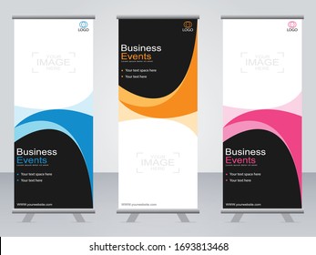 Business banner roll up set,standee banner template,Modern banner.