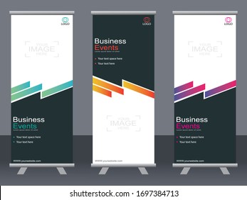 Business banner roll up set,standee banner template,Modern banner.
