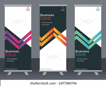 Business banner roll up set,standee banner template,Modern banner.