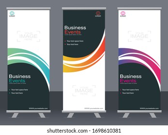 Business banner roll up set,standee banner template,Modern banner.