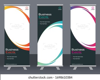 Business banner roll up set,standee banner template,Modern banner.