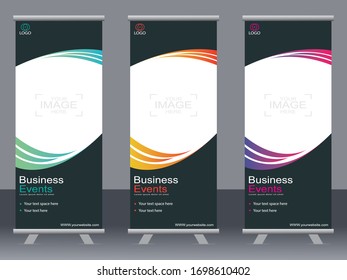 Business banner roll up set,standee banner template,Modern banner.