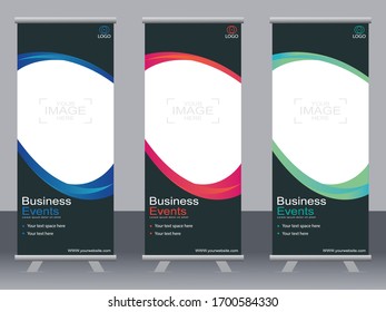Business banner roll up set,standee banner template,Modern banner.