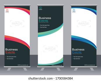 Business banner roll up set,standee banner template,Modern banner.
