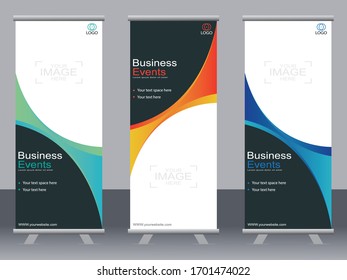 Business banner roll up set,standee banner template,Modern banner.