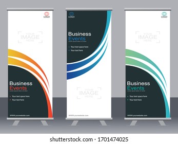 Business banner roll up set,standee banner template,Modern banner.