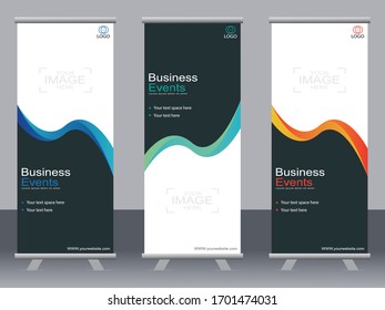 Business banner roll up set,standee banner template,Modern banner.