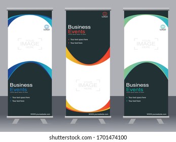 Business banner roll up set,standee banner template,Modern banner.