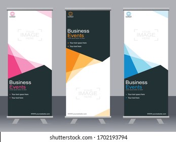 Business banner roll up set,standee banner template,Modern banner.