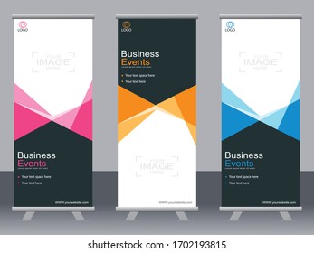 Business banner roll up set,standee banner template,Modern banner.