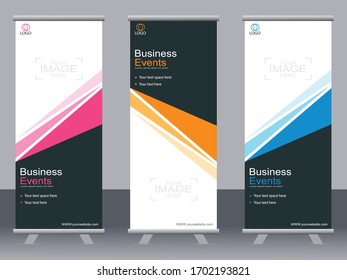 Business banner roll up set,standee banner template,Modern banner.