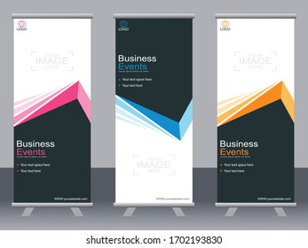 Business banner roll up set,standee banner template,Modern banner.