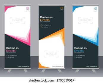 Business banner roll up set,standee banner template,Modern banner.