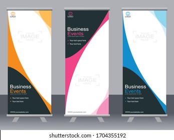 Business banner roll up set,standee banner template,Modern banner.