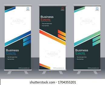 Business banner roll up set,standee banner template,Modern banner.