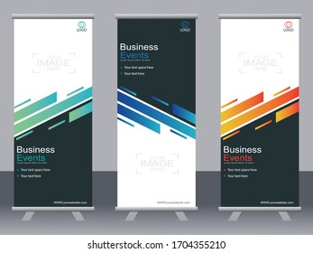 Business banner roll up set,standee banner template,Modern banner.