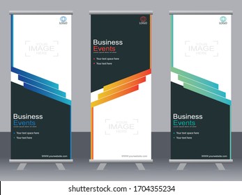 Business banner roll up set,standee banner template,Modern banner.