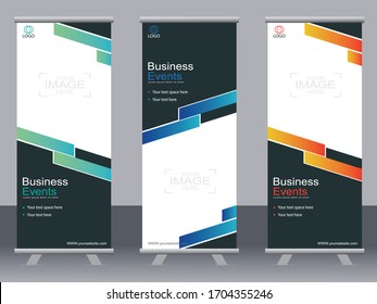 Business banner roll up set,standee banner template,Modern banner.