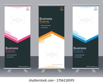 Business banner roll up set,standee banner template,Modern banner.