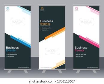 Business banner roll up set,standee banner template,Modern banner.