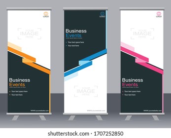 Business banner roll up set,standee banner template,Modern banner.